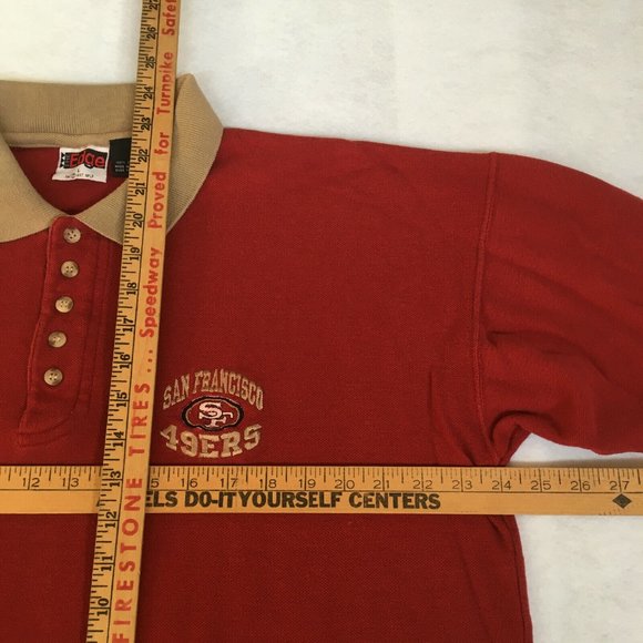 #72 Vintage The Edge San Francisco 49ers NFL Red Polo Shirt Mens Size L 1997 - Picture 4 of 9